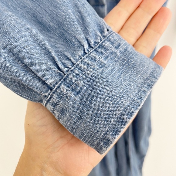 Gap Chambray V-Neck Tie Belt Jean Denim Jumpsuit Size 00 - Picture 11 of 15